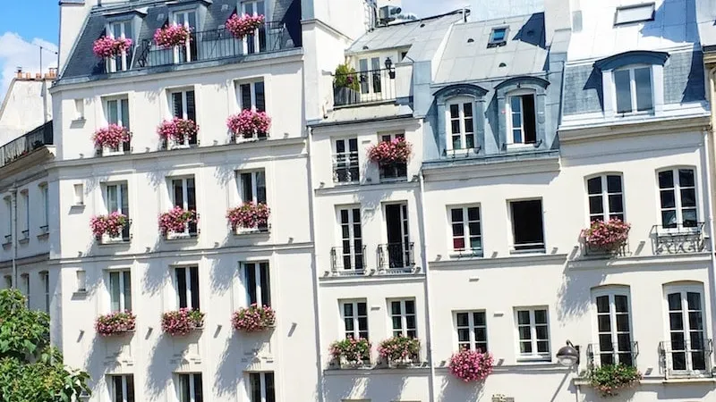 Modern French apartment exterior